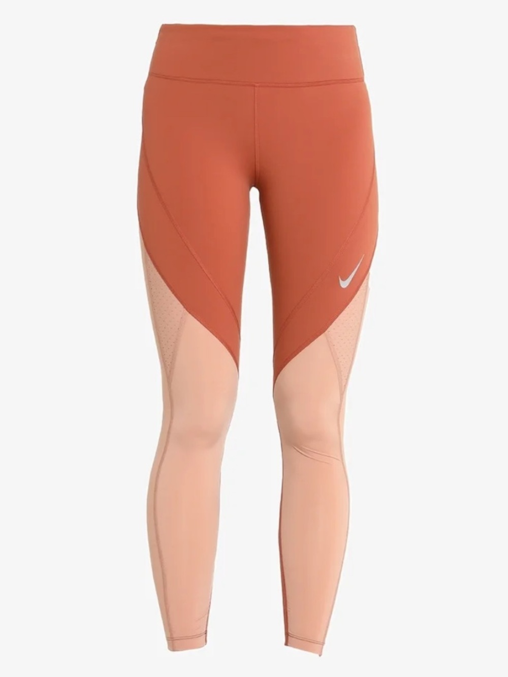 Nike Two-Tone Orange Performance Tights, Dry Fit [Size Medium]
